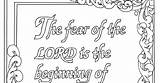 Proverbs Coloring Pages Fear Lord Printable Kids sketch template
