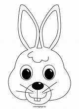 Bunny Rabbit Face Easter Mask Drawing Outline Coloring Animal Pages Clipart Printable Faces Templates Colouring Head Template Cartoon Cute Masks sketch template