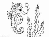 Coloring Sea Pages Under Life Horse Bubbles Kids Printable Color Adults Print sketch template