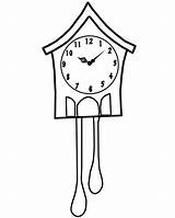 Cuckoo Coloring Template Clock Pages Kids Sundial Time Clocks Sheets Bird sketch template