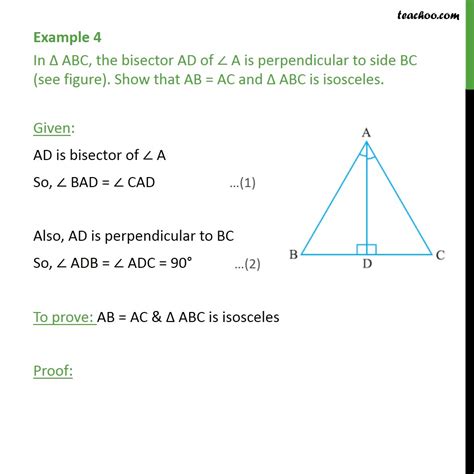 Example 4 In Triangle Abc The Bisector Ad Of Angle A Is