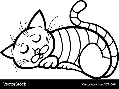 sleeping kitten coloring page  popular svg file