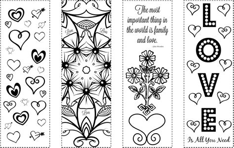 cjo photo printable bookmarks valentines day coloring bookmarks