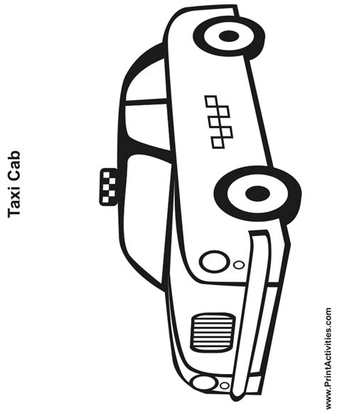 taxi coloring page taxi cab