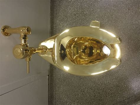 functional solid gold toilet opens   public   york
