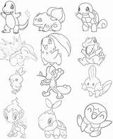 Pokemon Starters Kanto Pokemons Hoenn Familyfriendlywork sketch template