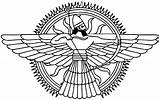 Ashur Sumerian Flying Enki sketch template