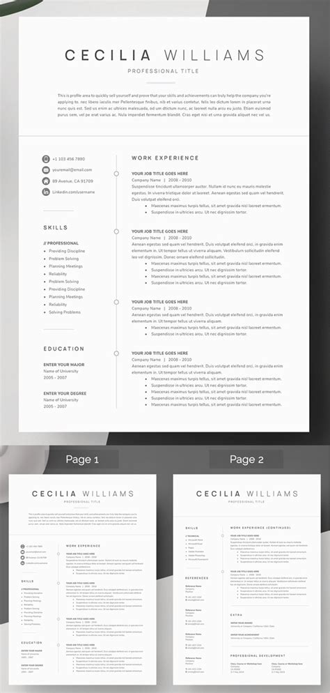 21 professional cv resume templates with matching cover