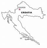 Mapa Croacia Croazia Croquis Croatia Disegni Coloring Cartine Nazioni Colorare Mapas Ausmalen Mundo sketch template