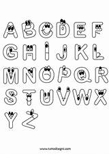 Colorare Lettere Alphabet Tuttodisegni sketch template