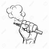 Vapor Hand Holding Cigarette Drawing Vector Vape Drawings Electronic Male Vectors Getdrawings Cig sketch template