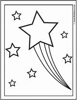 Coloring Star Pages Shooting Stars Print Rainbow Kids Color Pdf Simple Trails sketch template