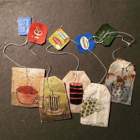 tea bags  transformed  beautiful art  ruby silvious