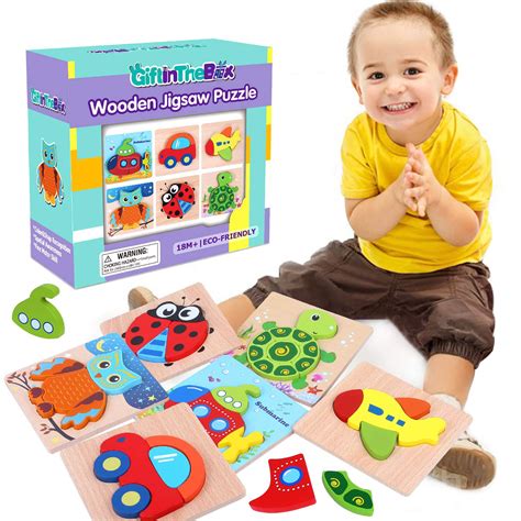 pack wooden jigsaw puzzles wooden color shapes puzzles  toddlers
