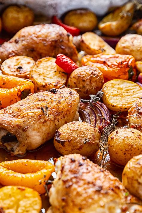 Spanish Style Baked Chicken Thighs With Potatoes Chicken