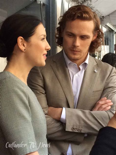 our saks and outlander interview with sam heughan and caitriona balfe