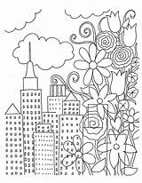 Coloring Mindfulness Pages Book Urban Girls Buildings Colouring City Flowers Printable Kids Cakespy Print Flower Activity Unicorn Drawings Fun 776px sketch template