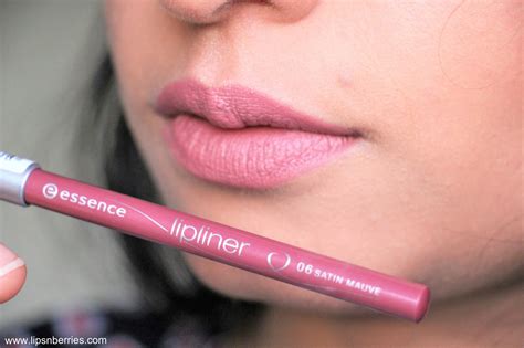 essence lip liner  satin mauve   nude lipstick lips  berries