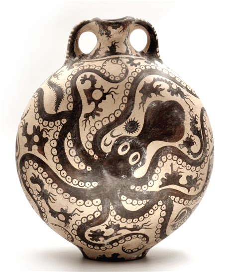 marine style flask  handmade hand painted ceramic spirit