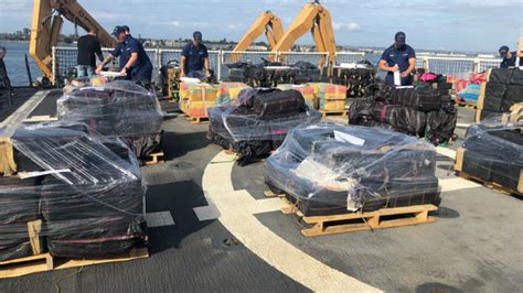 coast guard unloads  tons  cocaine seized  international waters