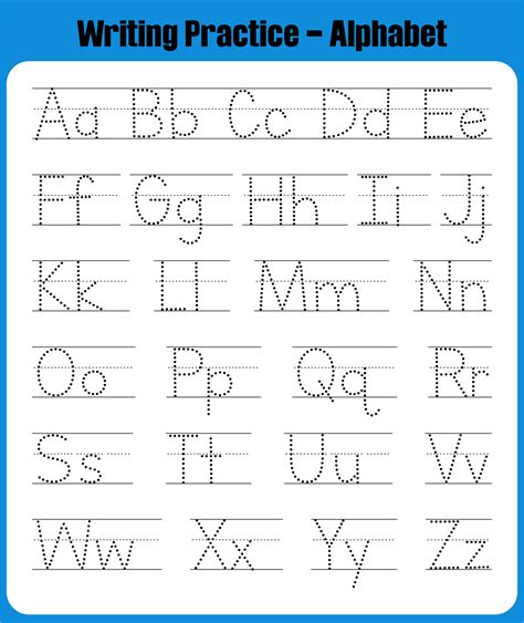 printable traceable alphabet worksheets     printablee