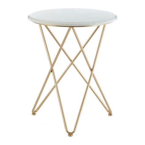 Lexi Round Side Table With Hairpin Legs Wood Gold Clanbay