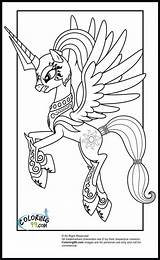 Coloring Pony Pages Little Luna Princess Armor Shining Library Clipart Popular Flurry Heart sketch template