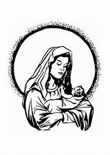 Coloring Jesus Maria Pages Christmas Mary Printable Virgin Blessed Large sketch template