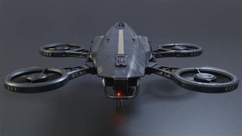 model animated sci fi drone cgtrader