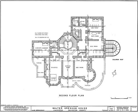 bishops palace walter gresham house  mansion floor plan floor plans   plan
