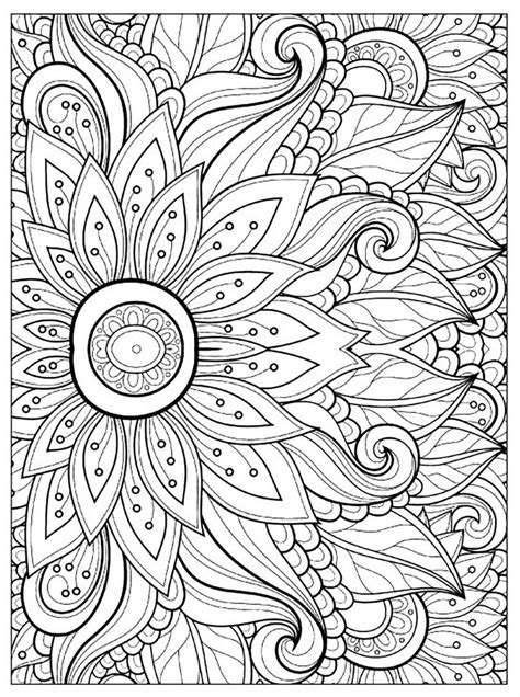 flower coloring pages  adults coloringrocks
