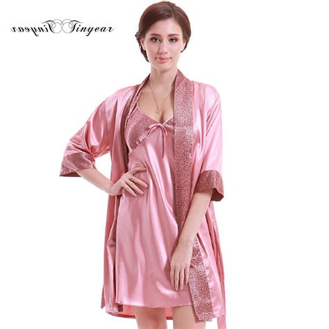 2018 New Fashion Long Nightgown Robe Set Women Elegant