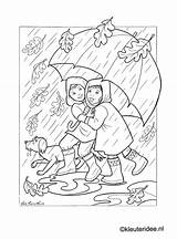 Kleurplaat Autumn Herfst Rainy Kleuteridee Kleurplaten Regen Umbrella Horsthuis Paraplu Falling Fiverr Starbucks Slavyanka Bezoeken sketch template