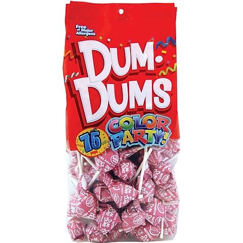dum dums color party lollipops watermelon  oz pack    staples