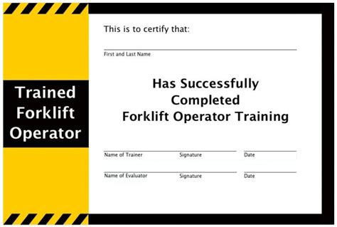 printable forklift certification wallet card template  flipbda