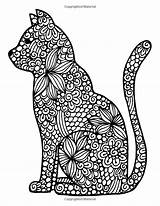 Coloring Mandala Pages Cat Animal Adults Adult Intricate Printable Zentangle Cats Color Vector Book Animals Drawing Stress Getcolorings Coloriage Doodle sketch template