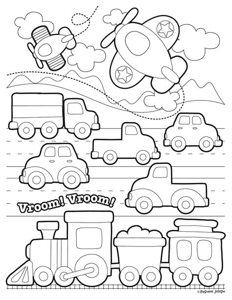modes  transportation pages coloring pages