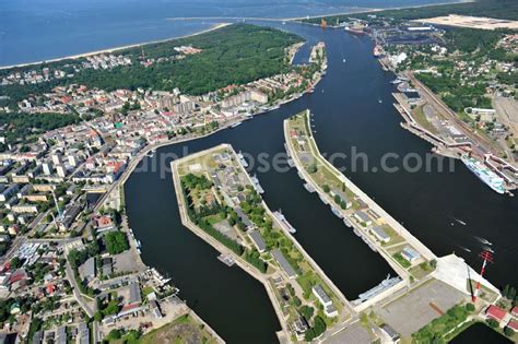 aerial image swinemuende swinoujscie stadtansicht von swinemuende