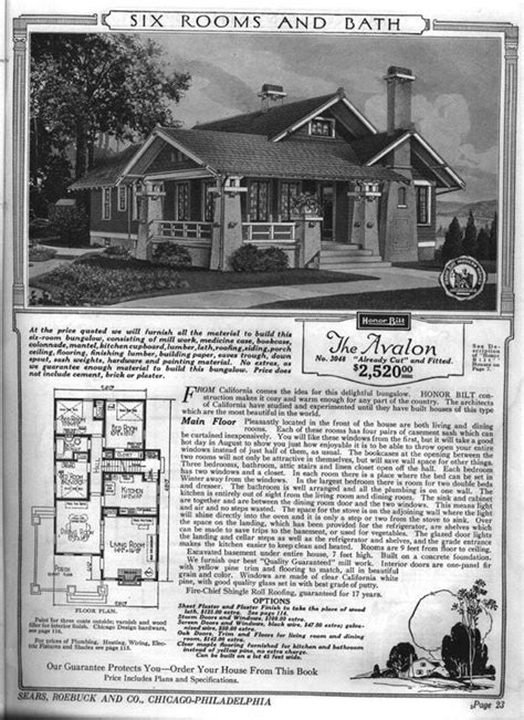 classic bungalow sears vallonia model  honor bilt homes bungalow floor plans
