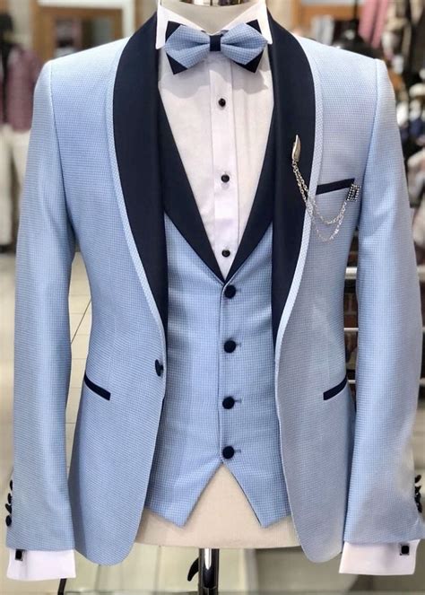 pale blue tuxedo   black shawl collar  shawl collared vest