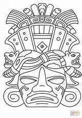 Mayan Mayas Aztec Mascaras Coloriage Supercoloring Masque Azteca Aztecs Ausmalbilder Inca Mayn Plague Doctor Aztecas Ancient Máscara Totem Maske Egipcio sketch template
