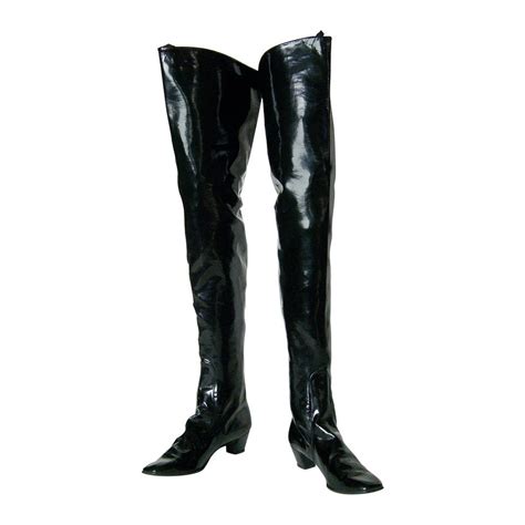 beth levine thigh high black vinyl boots at 1stdibs beth levine shoes