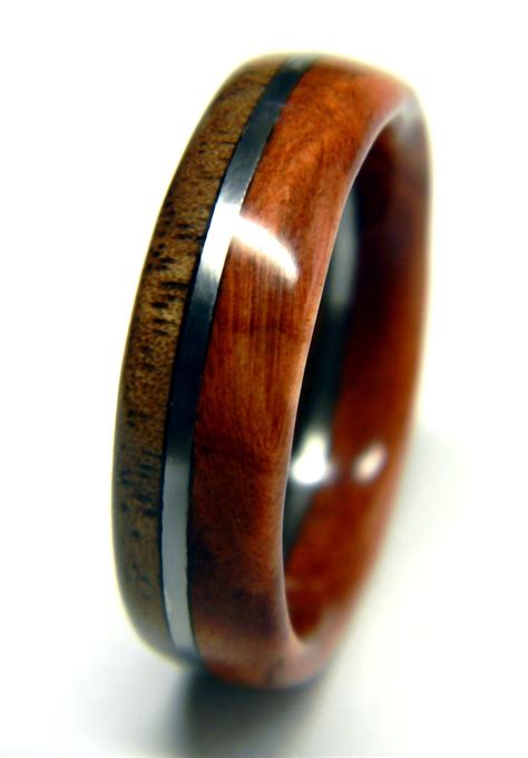 walnut  redwood burl mens wooden ring wooden rings engagement