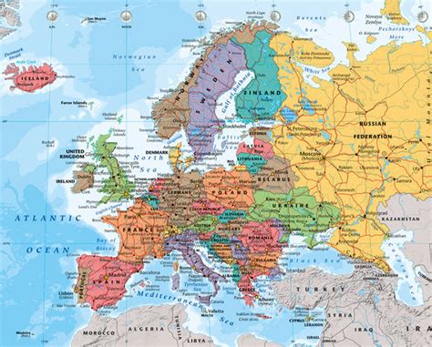 Poster Quadro Mapa Político Da Europa 2014 Em Europosters Pt
