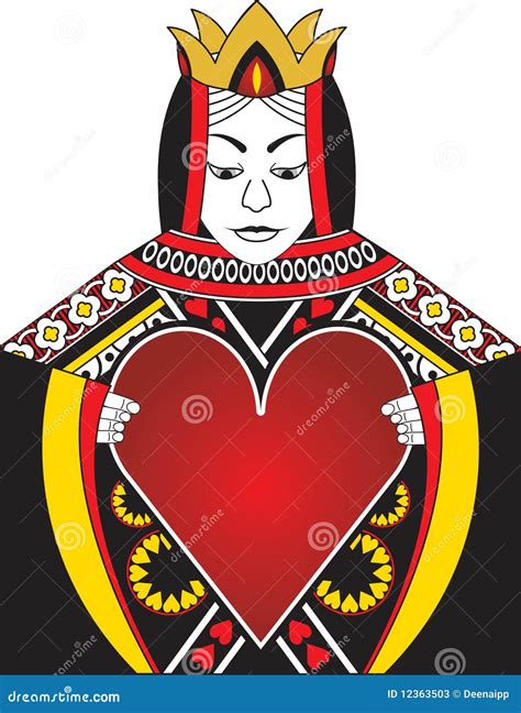 queen  hearts stock vector illustration  suite royal