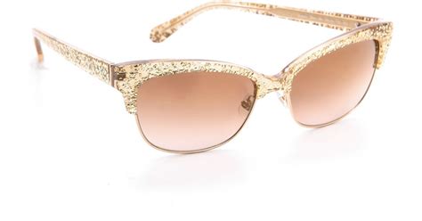 kate spade shira sunglasses gold glitter brown shaded gold in