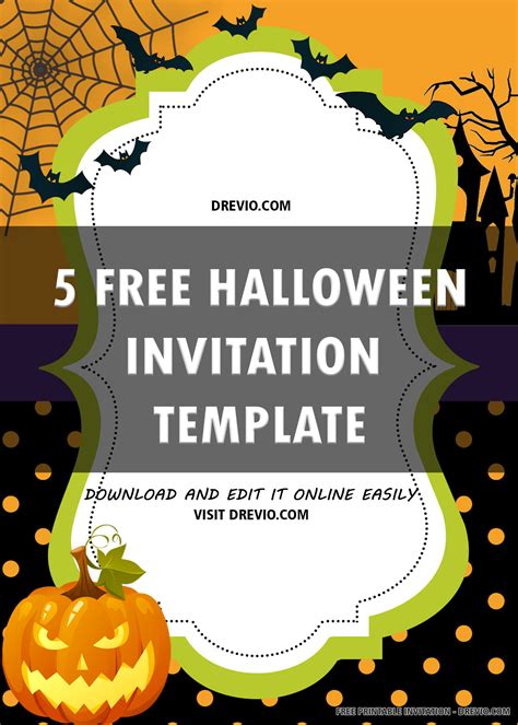 printable halloween birthday party invitation templates