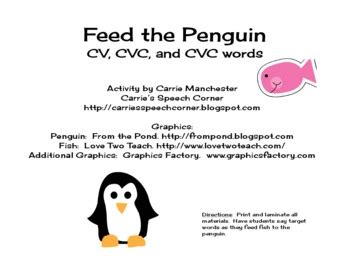 feed  penguin bilabial cv cvc cvcv words  carrie manchester