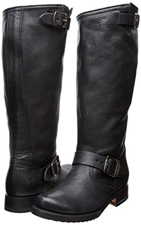frye women s veronica slouch boot wide calf black calf shine leather wide calf 8 5 m us