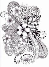 Doodle Zentangle Coloring Pages Doodles Patterns Drawings Zen Flowers Tangle Easy Zentangles Mandalas March Drawing Instant Printable Dibujos Wordpress Draw sketch template